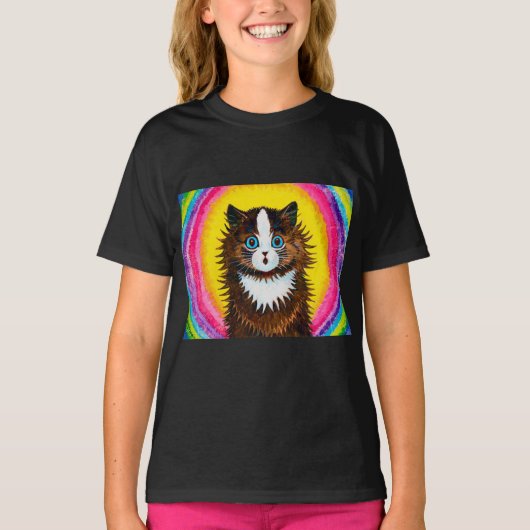 Cat in a rainbow,ルイ・ワインTシャツ Tシャツ (正面)