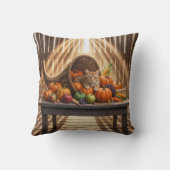 Cat In a Thanksgiving Cornucopia クッション (裏面)