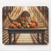 Cat In a Thanksgiving Cornucopia マウスパッド (正面)