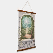 Cat in a Window 吊り下げ型タペストリー (傾斜あり)