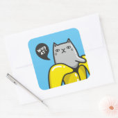 Cat in banana スクエアシール (封筒)