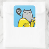 Cat in banana スクエアシール (バッグ)