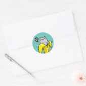 Cat in banana ラウンドシール (封筒)
