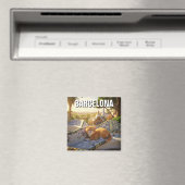 Cat in Barcelona Spain Park Guell Travel マグネット (インサイチュ (食洗機))