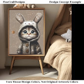 Cat In Bunny Coat, Cute & Adorable BU5 Decopage 薄葉紙