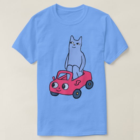 Cat in car funny tシャツ (デザイン正面)