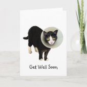 Cat in Cone Get Well Card カード (正面)
