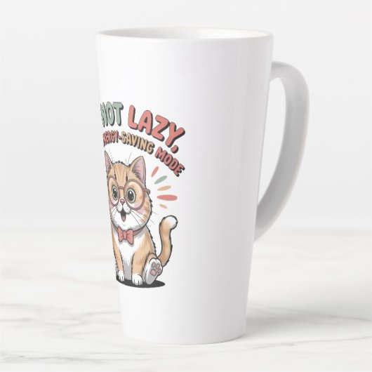 Cat in Energy Saving Mode カフェラテマグ (右アングル)