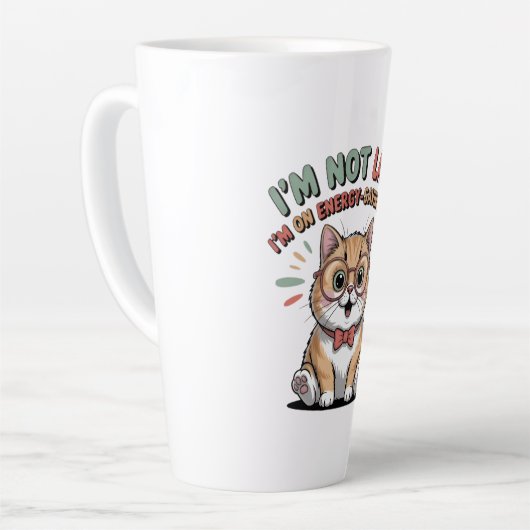 Cat in Energy Saving Mode カフェラテマグ (左アングル)