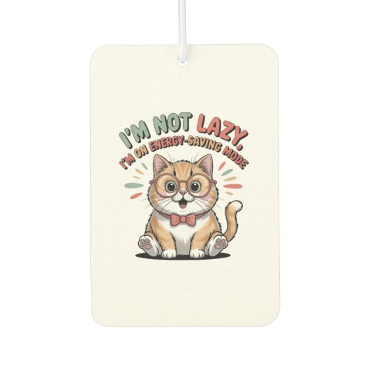 Cat in Energy Saving Mode カーエアーフレッシュナー (正面)