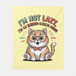 Cat in Energy Saving Mode フリースブランケット