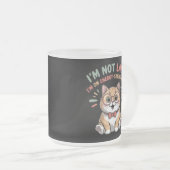 Cat in Energy Saving Mode フロストグラスマグカップ (正面右)