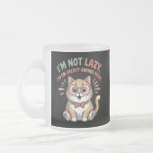 Cat in Energy Saving Mode フロストグラスマグカップ (左)