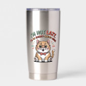 Cat in Energy Saving Mode 保温保冷タンブラー (背面)