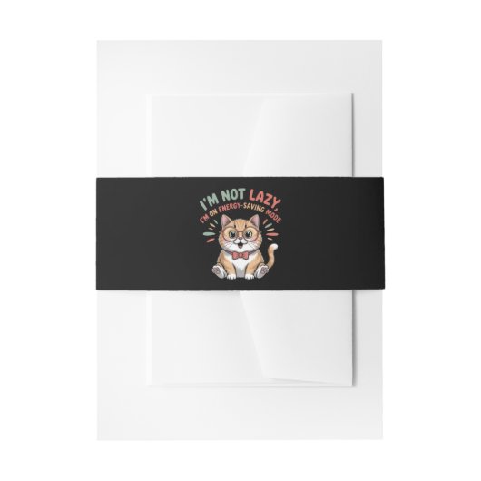 Cat in Energy Saving Mode 招待状ベリーバンド (正面例)