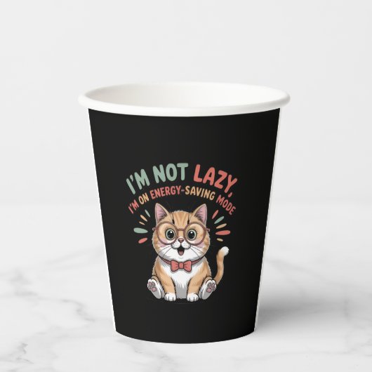 Cat in Energy Saving Mode 紙コップ (正面)