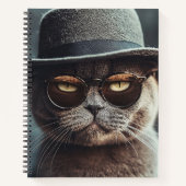 Cat in Hat and Glasses Notebook ノートブック (正面)