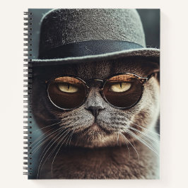 Cat in Hat and Glasses Notebook ノートブック