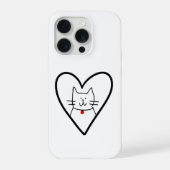 Cat in Heart Doodle  iPhoneケース (裏面)