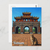 Cat in Hueインペリアルシティベトナムトラベル ポストカード (正面/裏面)