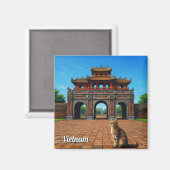 Cat in Hueインペリアルシティベトナムトラベル マグネット (正面/裏面)