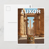 Cat in Luxor Egypt Karnak Temple Travel ポストカード (正面/裏面)