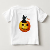 Cat in Pumpkin Halloween Baby Shirt ベビーTシャツ (裏面)