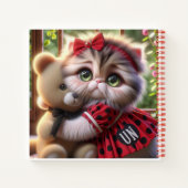 Cat in Red Dress with Teddy Bear   ノートブック (裏面)
