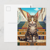 Cat in Rio de Janeiro Lapa Escadaria Selaron Steps ポストカード (正面/裏面)