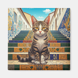 Cat in Rio de Janeiro Lapa Escadaria Selaron Steps マグネット