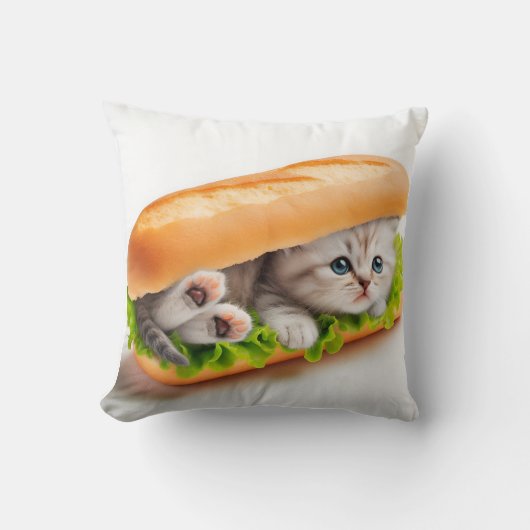 cat in sandwich クッション (正面)