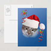Cat in Santa Hatポストカード シーズンポストカード (正面/裏面)