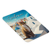 Cat in Santorini Greece Cyclades Travel マグネット (右側)