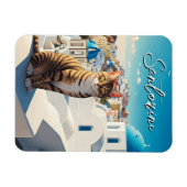 Cat in Santorini Greece Cyclades Travel マグネット (横)