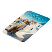 Cat in Santorini Greece Cyclades Travel マグネット (左側)