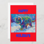 Cat in Snow Wearing Ear Muffs シーズンカード (正面/裏面)