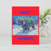 Cat in Snow Wearing Ear Muffs シーズンカード (スタンド正面)