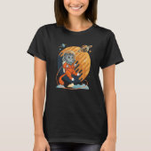 Cat in Space Space Cat Nerdy  4 Tシャツ (正面)