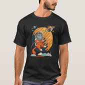 Cat in Space Space Cat Nerdy 4 Tシャツ (正面)