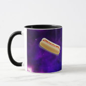 CAT IN SPACE WITH HOT DOGS funny COFFEE MUG マグカップ (左)
