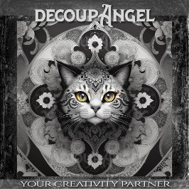 Cat in Tattooスタイル-Decopage- 薄葉紙