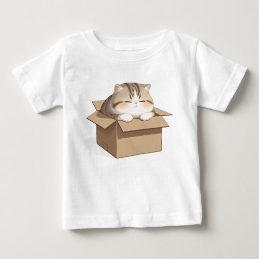 Cat in the Box ベビーTシャツ (正面)