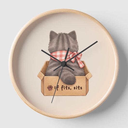 Cat in The Box 壁時計 (正面)