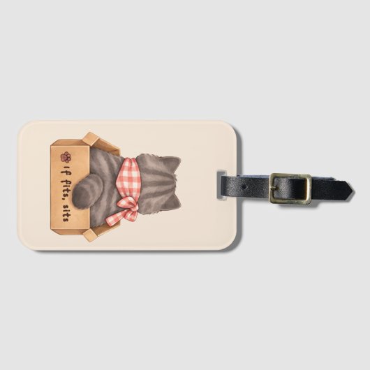 Cat in The Box Luggage Tag ラゲッジタグ (正面横)