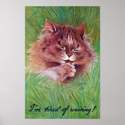 Cat in The Bushes, Louis Wain ポスター (正面)