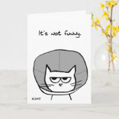 Cat in the Cone of Shame - Get おもしろい Well Card カード (黄色い花)