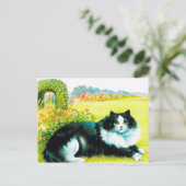 Cat in the Flower Garden, Louis Wain ポストカード (スタンド正面)