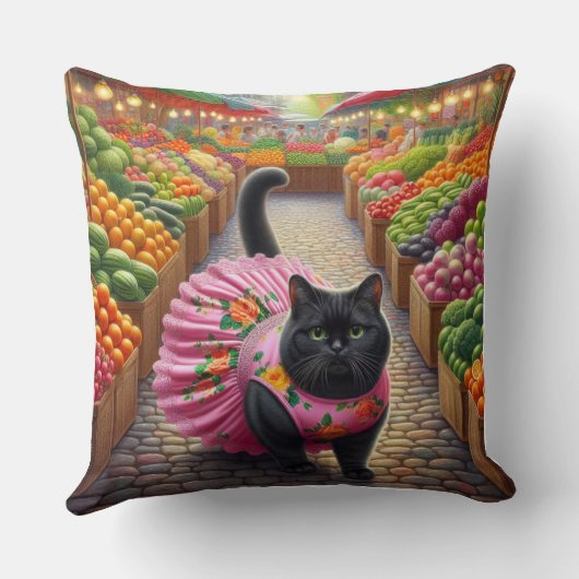 Cat in the fruits market  クッション (裏面)