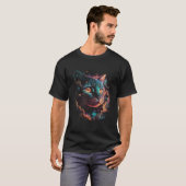 Cat In The Galaxy And Space Kitten Cat Head Tシャツ (正面フル)