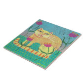 Cat in the Garden 絵画抽象芸術 タイル (側面)